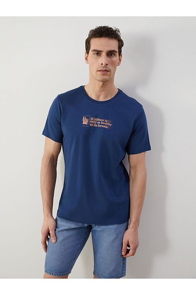 LC Waikiki New Season Crew Neck Short Sleeve Printed Combed Cotton Men's T-Shirt - S5J263Z8