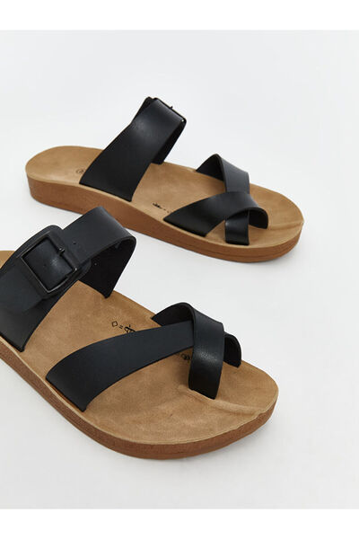 LC Waikiki Ανδρικές παντόφλες New Season Suede Look Cross Strap - S5OR06Z8