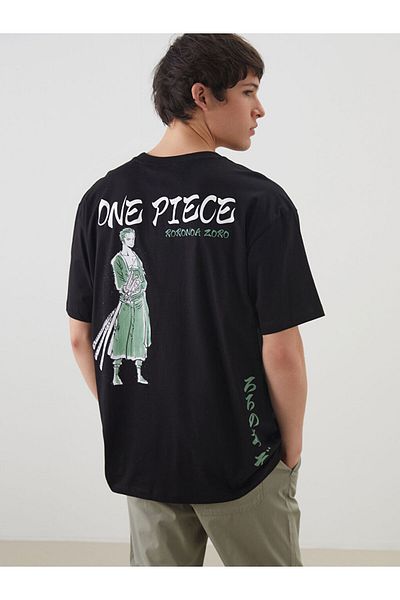 LC Waikiki Crew Neck One Piece Printed Combed Cotton Men's T-Shirt