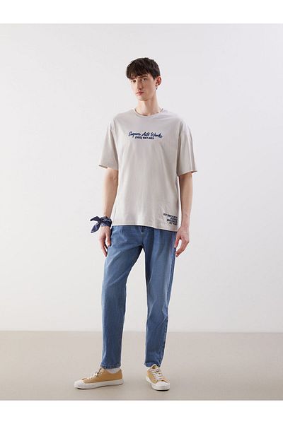 LC Waikiki Crew Neck Printed Combed Cotton Men's T-Shirt