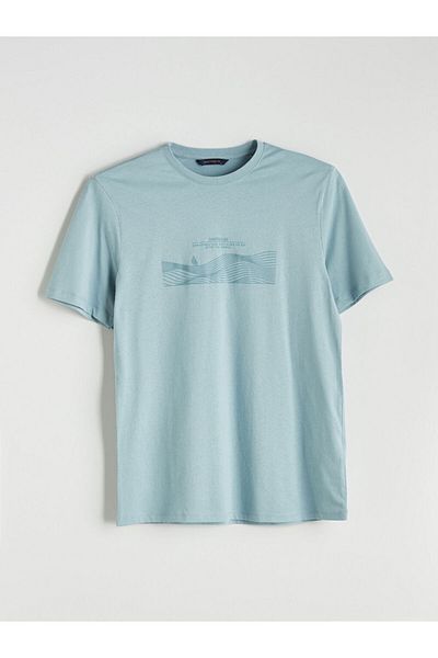 LC Waikiki New Season Crew Neck εμπριμέ χτενισμένο βαμβακερό ανδρικό Tisort - S5R654Z8