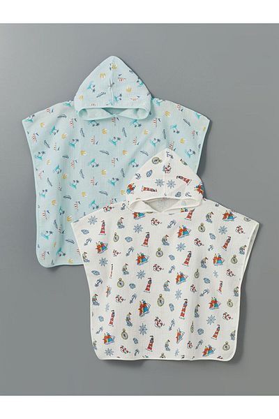 LC Waikiki Boy's Muslin Poncho Towel 2-Pack