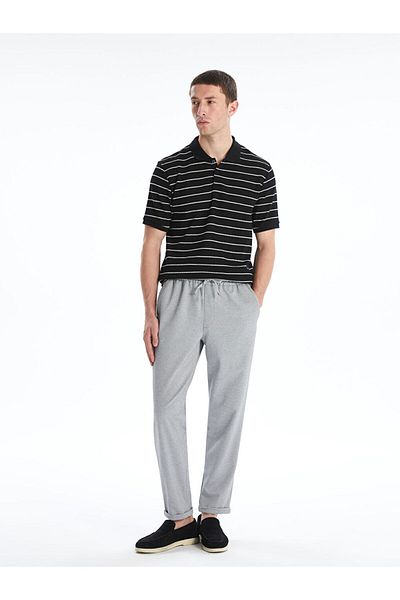 LC Waikiki Polo Neck Striped Combed Cotton Men's T-Shirt