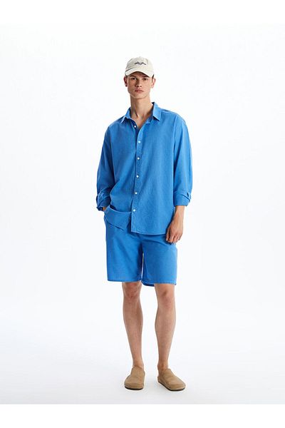 LC Waikiki Regular Fit Long Sleeve Linen Blended Men's Shirt