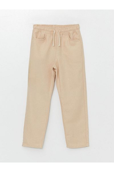 LC Waikiki Linen Blended Boy's Trousers with Elastic Waist