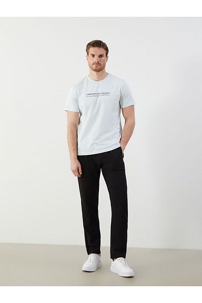 LC Waikiki Tricou pentru bărbați din bumbac pieptănat imprimat cu gât crew din sezonul nou - S5KK17Z8