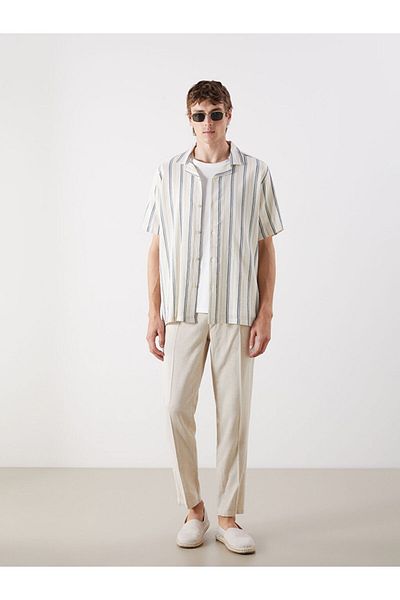 LC Waikiki Regular Fit Short Sleeve Striped Men's Shirt