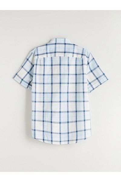 LC Waikiki Regular Fit Short Sleeve Plaid Poplin Men's Shirt