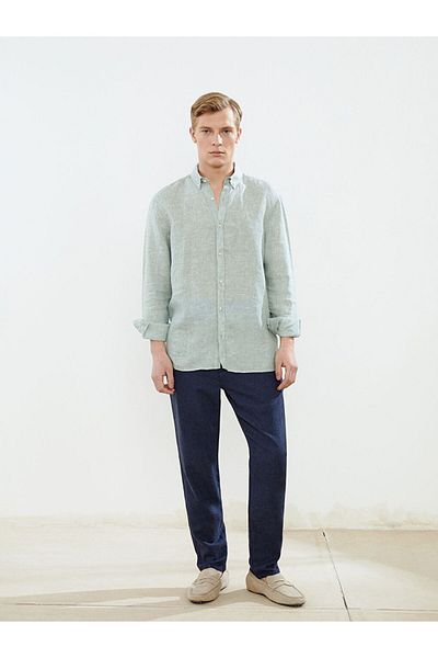 LC Waikiki Slim Fit Long Sleeve Linen Men's Shirt
