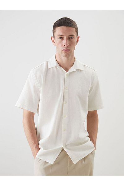 LC Waikiki Regular Fit Short Sleeve Dobby Men's Shirt
