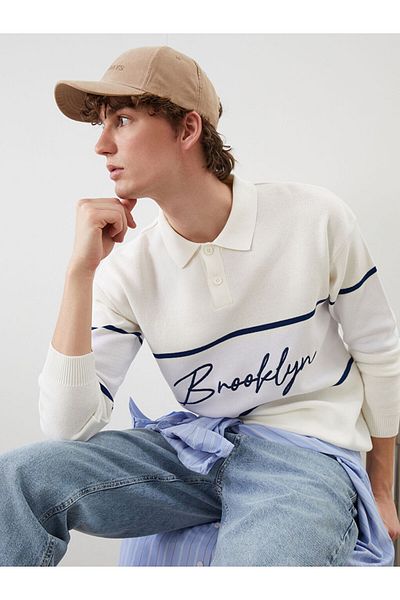 LC Waikiki Polo Neck Long Sleeve Men's Knitwear Sweater