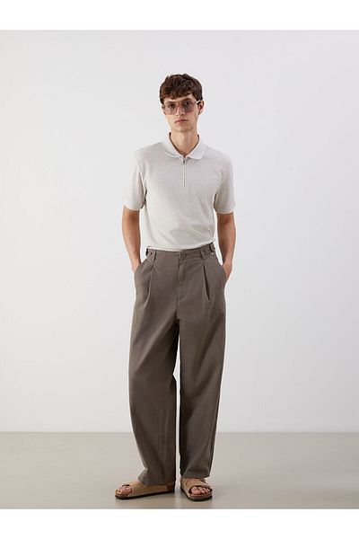 LC Waikiki Standard Fit Gabardine Men's Pleated Trousers