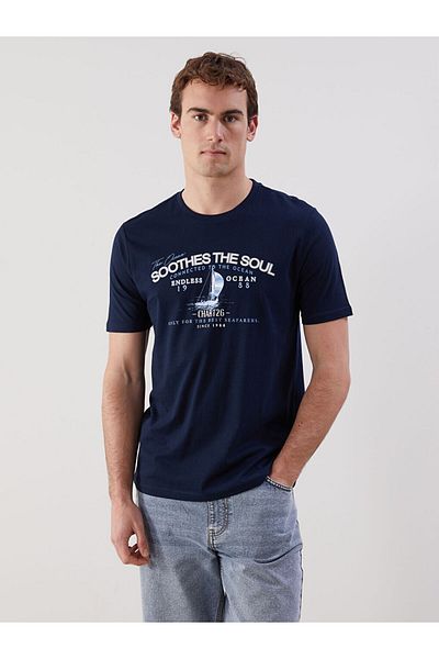 LC Waikiki Crew Neck Printed Combed Cotton Men's T-Shirt