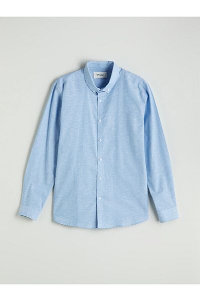 LC Waikiki Regular Fit Long Sleeve Linen Blended Men's Shirt