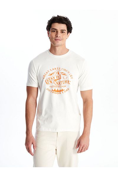 LC Waikiki Crew Neck Short Sleeve Printed Combed Cotton Men's T-Shirt