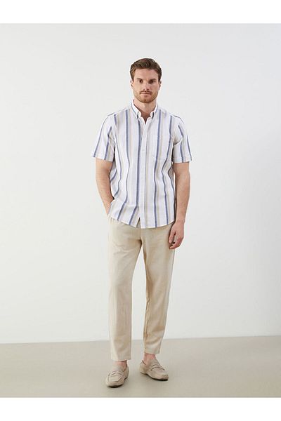 LC Waikiki Regular Fit Short Sleeve Striped Men's Shirt