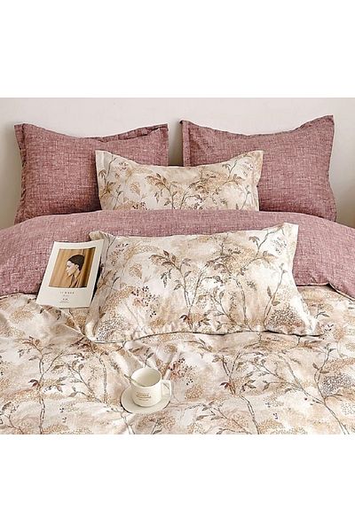 CHIRASO Finet CHIRASO 6-Piece Bedding Set, Double Bed, Branches, Reddish Brown