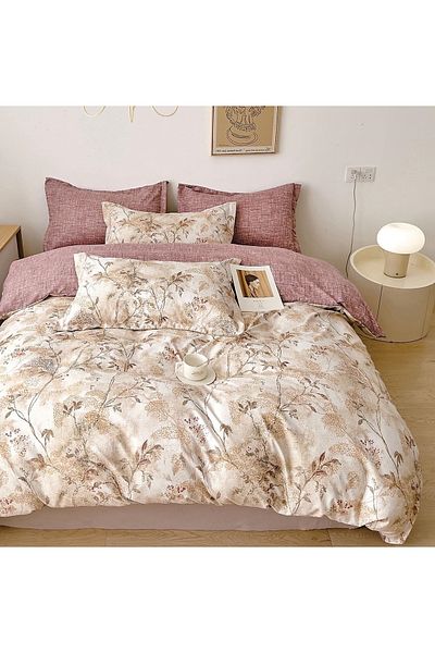 CHIRASO Finet CHIRASO 6-Piece Bedding Set, Double Bed, Branches, Reddish Brown