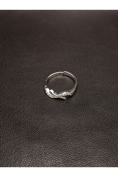 Han Ticarethane Silver Color Adjustable Ring with Stones
