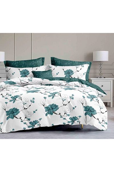 CHIRASO Finet CHIRASO 6-Piece Bedding Set, Double Bed, Branches and Flowers, Green