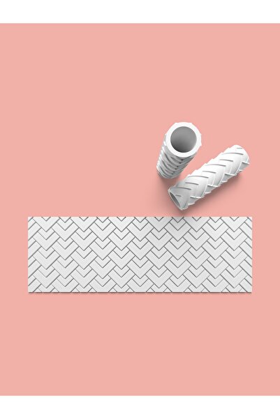 AKTASTORE Dough Ceramic Polymer Clay Pattern Giving Roller Cylinder 10 cm Len...