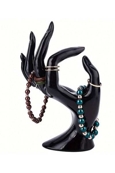SyaMAG Jewelry Organizer Stand, Black Hand Model, 11x7x16.5 cm