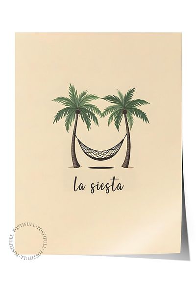 Postifull Frameless Wall Poster, Nap, Illustration, Green Color Poster, 2025 Summer Selection, No:109544