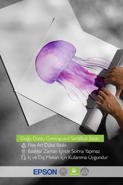 Postifull Poster de perete fără încadrare, meduze, acuarelă, ilustrație, violet, poster de culoare în tonuri pastel, 2025
