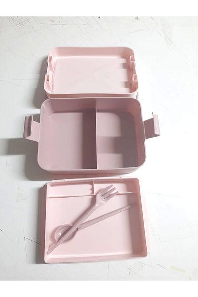 Enseb Handled nutrition container 2 compartment latched diet container - includes fork and spoon (336336)