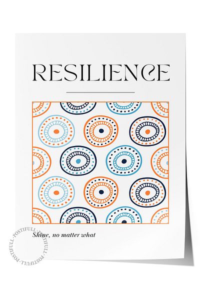 Postifull Frameless Wall Poster, Circles,, Illustration, Modern, Blue, Orange Color Poster, 2025 Summer Secky