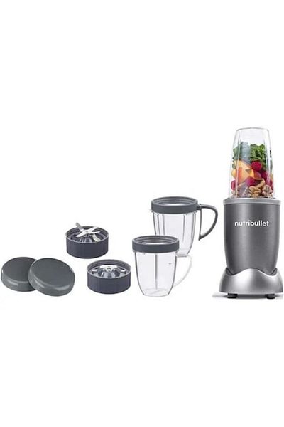 Rovitech Blender Nutribullet, 600 W, accesorii incluse, Rovitech, cupa inalta 0.7 l, gri