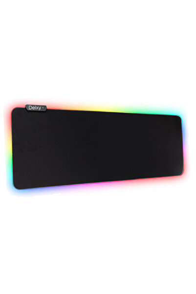 Deixy Rgb 13 Değişen Ledli Düz Siyah 70x30 Cm Gaming Oyuncu Su Geçirmez Mousepad Işıklı Mouse Pad
