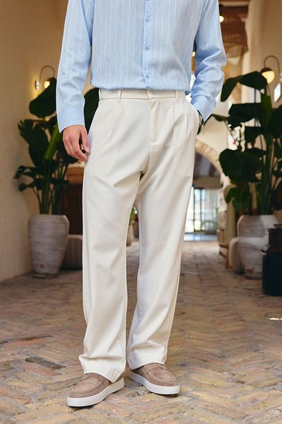 Livio Ferri Durry Men's Double Pleated Baggy Trousers