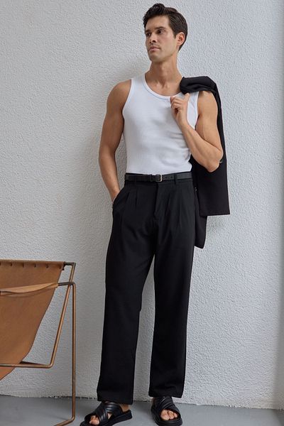 Livio Ferri Durry Men's Double Pleated Baggy Trousers