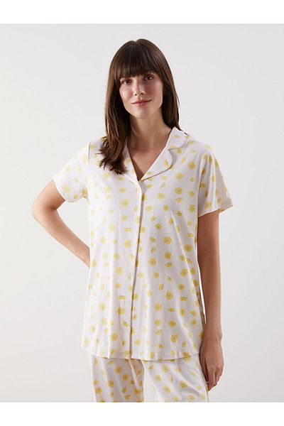 LC Waikiki Shirt Collar Floral Maternity Pajamas Set