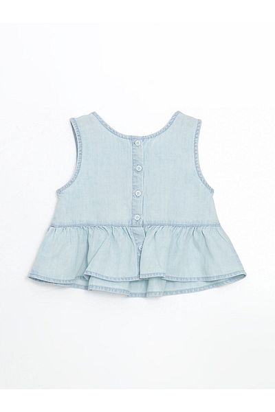 LC Waikiki Lcw Six Ruffles Girls Jean Blouse Fast Fashion