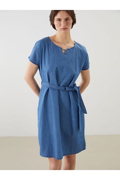 LC Waikiki Rochie mini din denim cu decolteu crew de sezon nou - S5JY15Z8