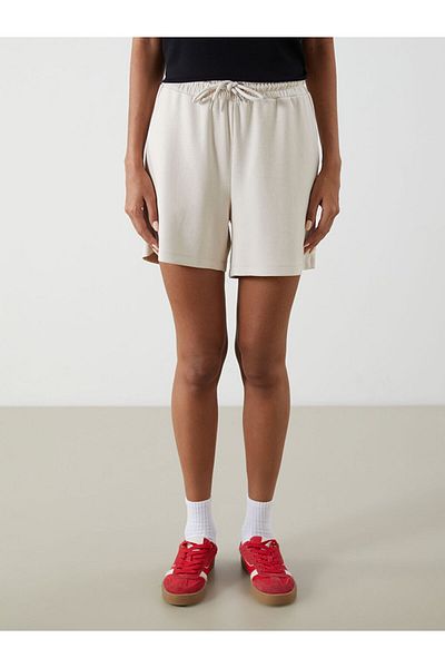 LC Waikiki Xside Beige Women's Elastic Waist Shorts
