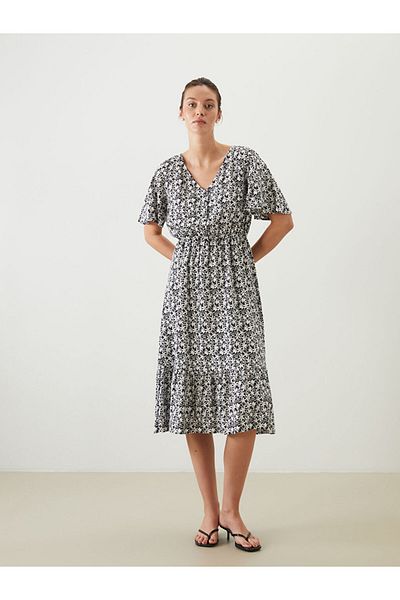 LC Waikiki Rochie florală cu decolteu în V sezon nou - S5M300Z8