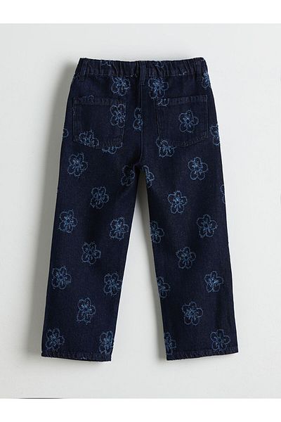 LC Waikiki Floral Wideleg Girl's Jean Trousers