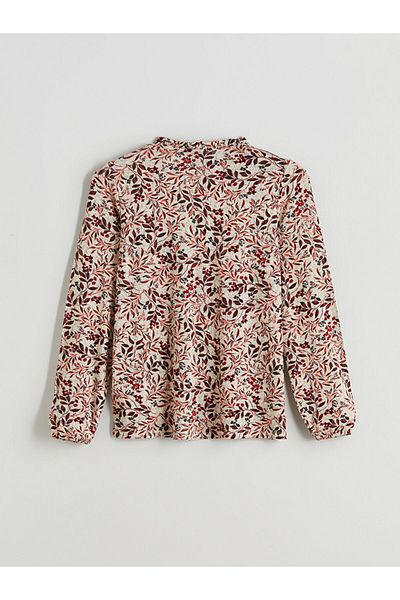 LC Waikiki Tie Collar Floral Blouse