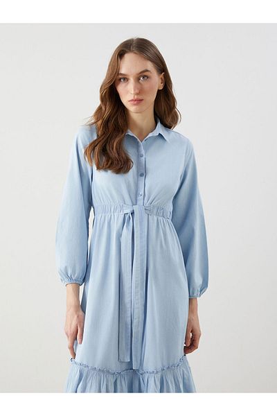 LC Waikiki New Season Shirt Collar Women's Jean Dress - S5H766Z8
