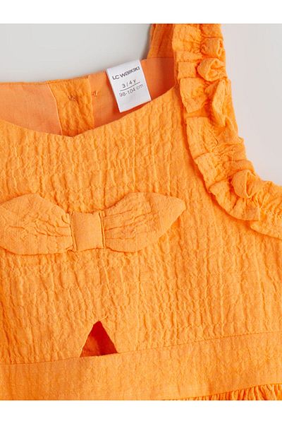 LC Waikiki Orange Ribbon Detailed Girl's Dress