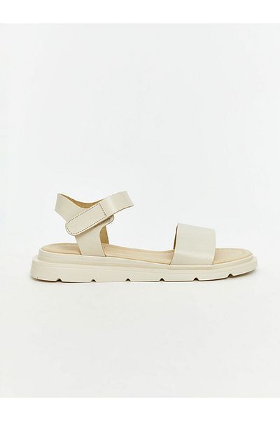 LC Waikiki Koor Beige Leather Look Women's Sandals
