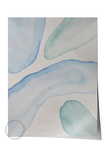 Postifull Frameless Wall Poster, Abstract Circles - 2, Oil Painting, Blue Color Poster, 2025 Summer Selection, No:109