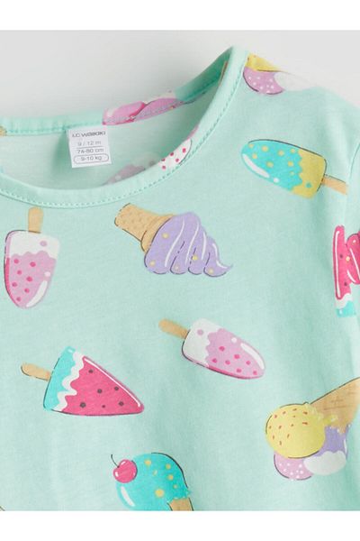 LC Waikiki Ice Cream Printed Girl's T-Shirt