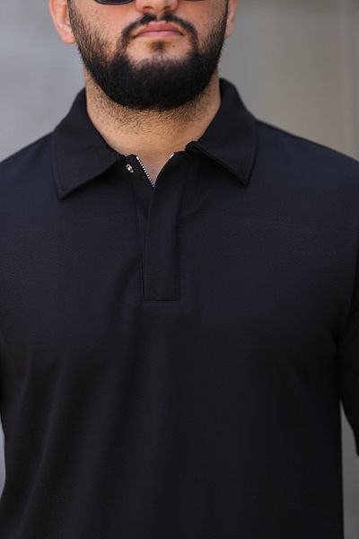 cto your style Men's Polo Neck T-Shirt Casual Fit Zipper Snap Detail Bottom Top Suit