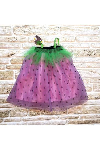 ALFA AKSESUAR 03 2-3-4 Years Old Strawberry Costume Girls Kids Dress Purple