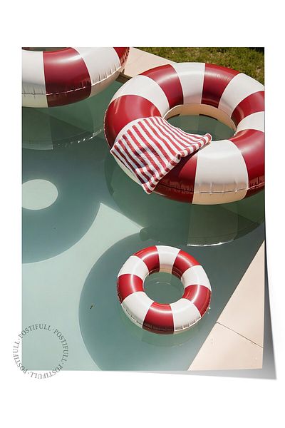 Postifull Frameless Wall Poster, Sea Ring, Photo, Red Color Poster, 2025 Summer Selection, No:109645