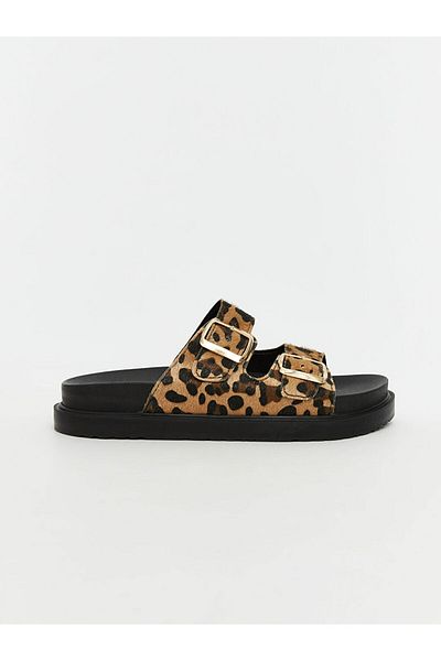 LC Waikiki Leopard Patterned Double Banded Women's Slippers
